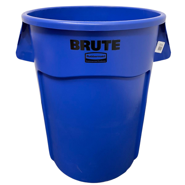 Rubbermaid Brute Outdoor Trash Can, Blue Resin, 44 Gal.