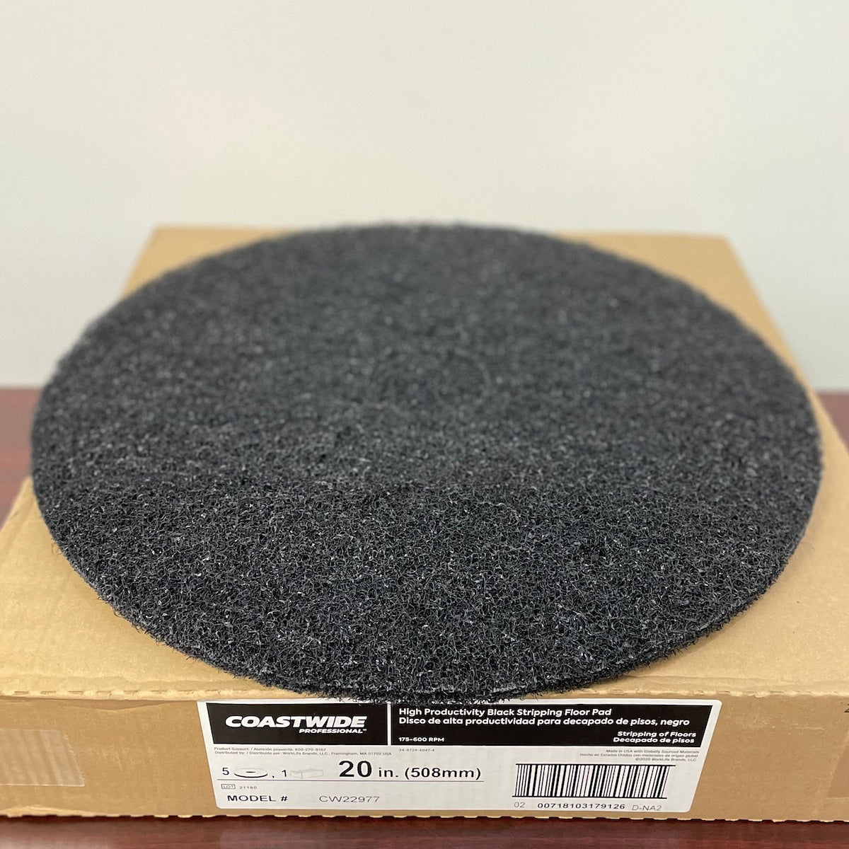 Coastwide Professional™ High Productivity 20" Stripper Floor Pad, Black