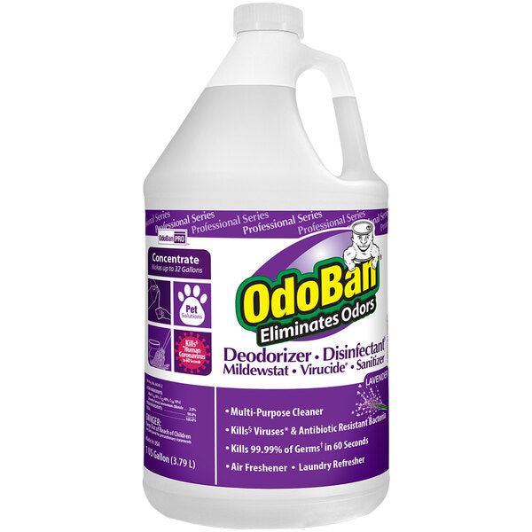 OdoBan Professional Deodorizer Disinfectant, Lavender Scent, 1 Gallon, 4/Carton