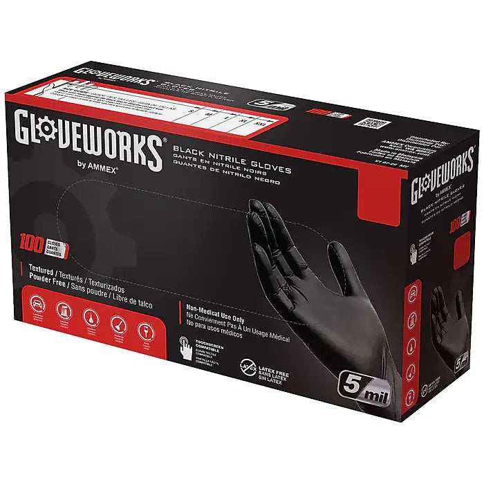 GloveWorks GPNB Nitrile Industrial Grade Gloves - Medium