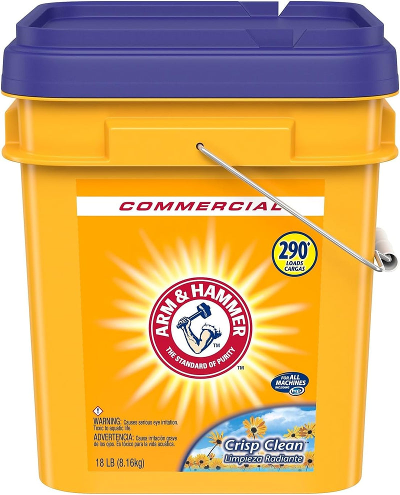 Arm & Hammer HE Powder Laundry Detergent, 290 Loads, 18 LB Pail