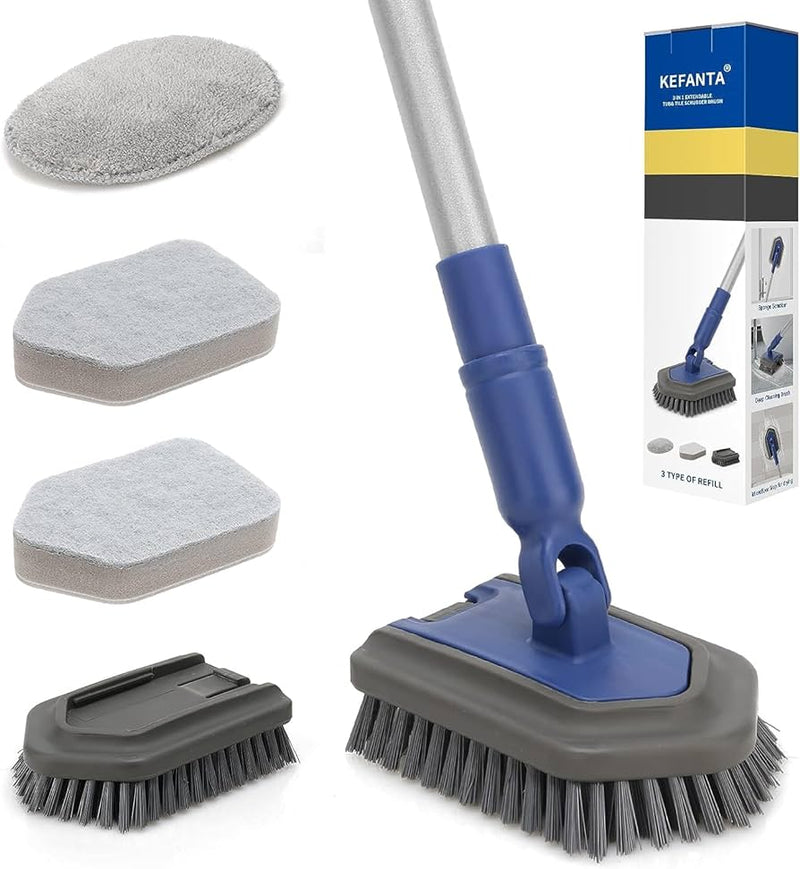 Tile Scrubber Brush with Extended Handle