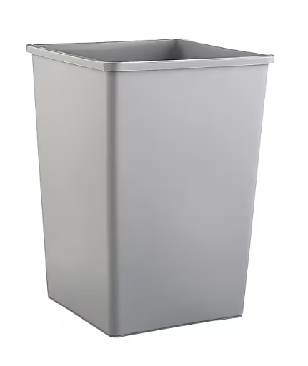 Rubbermaid Untouchable Indoor/Outdoor Trash Can, Gray Resin, 35 Gal.