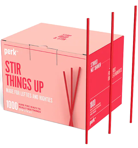 Red Plastic Stirrers, 1000/Pack