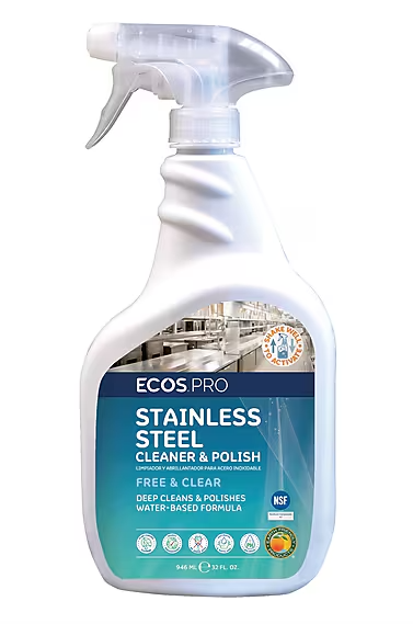 ECOS PRO Stainless Steel Cleaner and Polish - 32 Fl. Oz.
