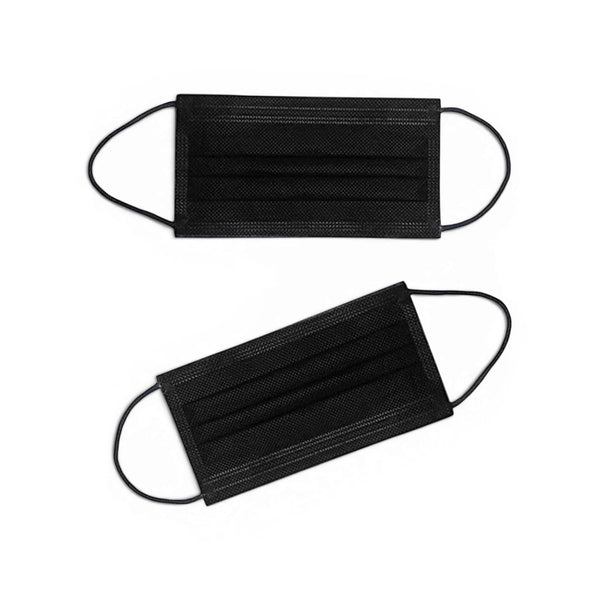 3 Ply Black Disposable Face Masks - 100/pack