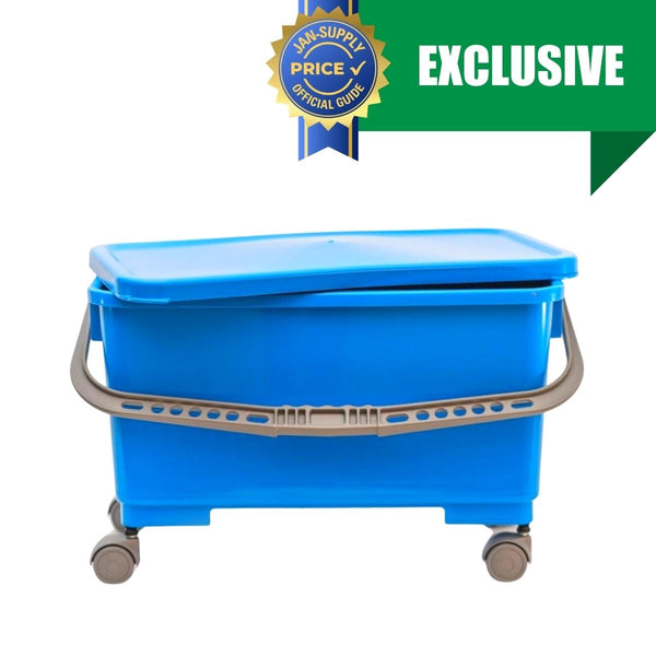 20" Microfiber Mop Pad Charging Bucket with Wheels