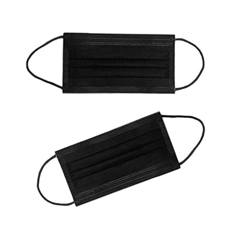 3 Ply Black Disposable Face Masks - 100/pack
