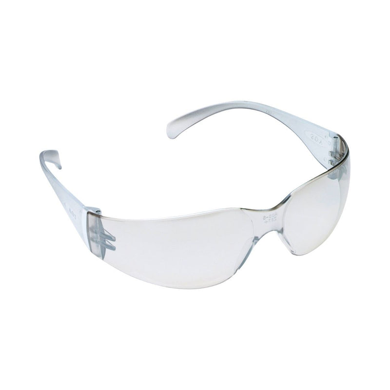 3M Clear plastic anti-fog safety glasses on display on a white background.