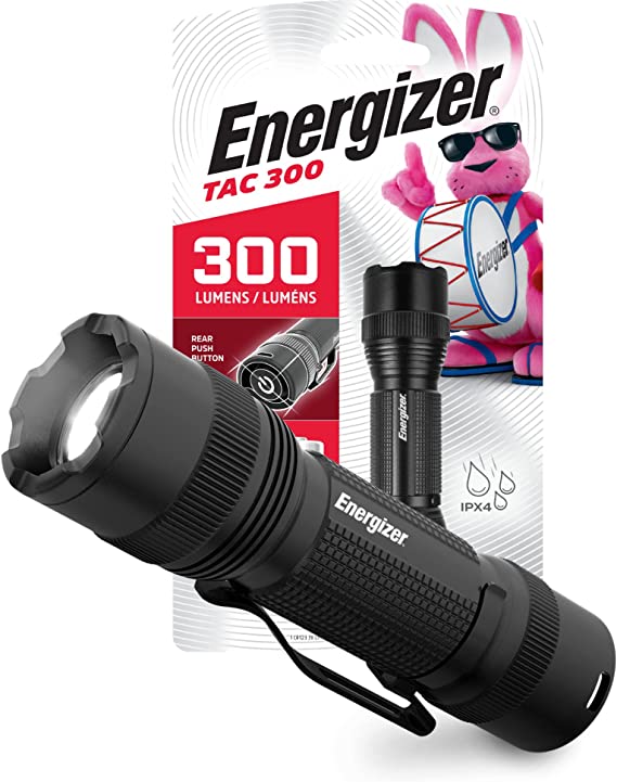 Energizer TAC 300 LED Tactical Metal Flashlight, 300 Lumens