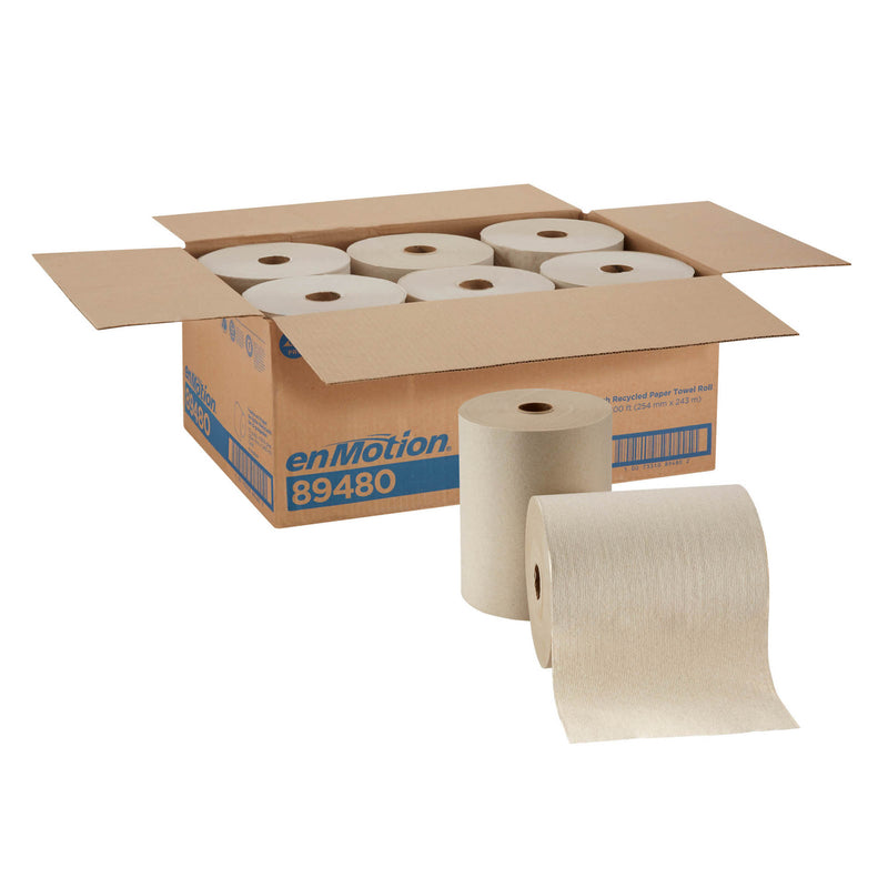 Georgia Pacific enMotion Recycled Paper Towel Roll by GP PRO,1-Ply, Brown, 800'/Roll, 6 Rolls/Carton