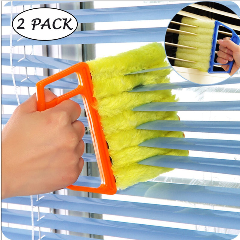 Blind Blade Cleaner Window Conditioner Duster Clean Brush With 7 Slats - 2 pack