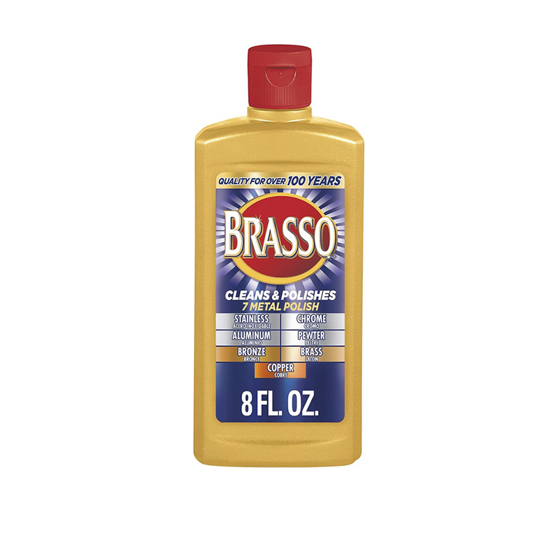 Brasso® Tarnish Remover, Metal Polish, Contains No Harsh Acids, 8 oz., 8/Carton