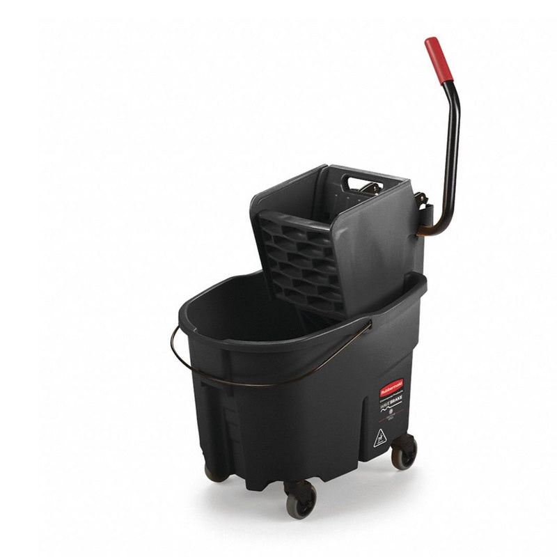 M-Fiber Gray Divided Mop Bucket with Side Press Wringer