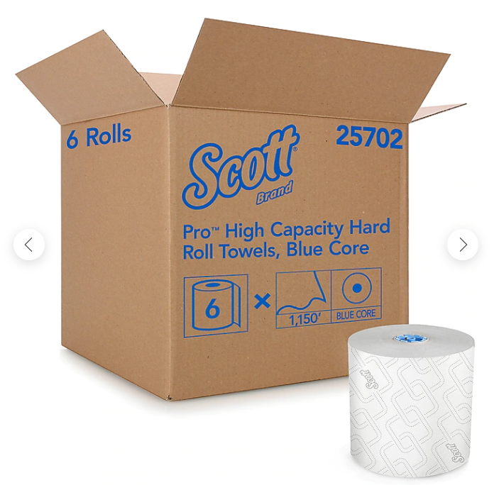 Scott Pro High Capacity Hard Roll Paper Towel, 1-Ply, White, 1150'/Roll, 6 Rolls/Carton