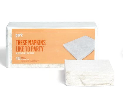 Perk™ Luncheon Napkins, 1-Ply, White, 400/Pack