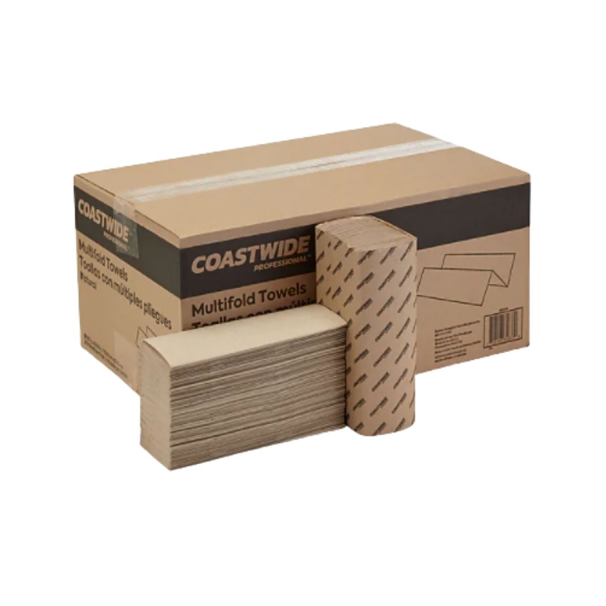 Coastwide Professional Brown Multifold Paper Towels, 1-Ply, 250 Sheets/Pack