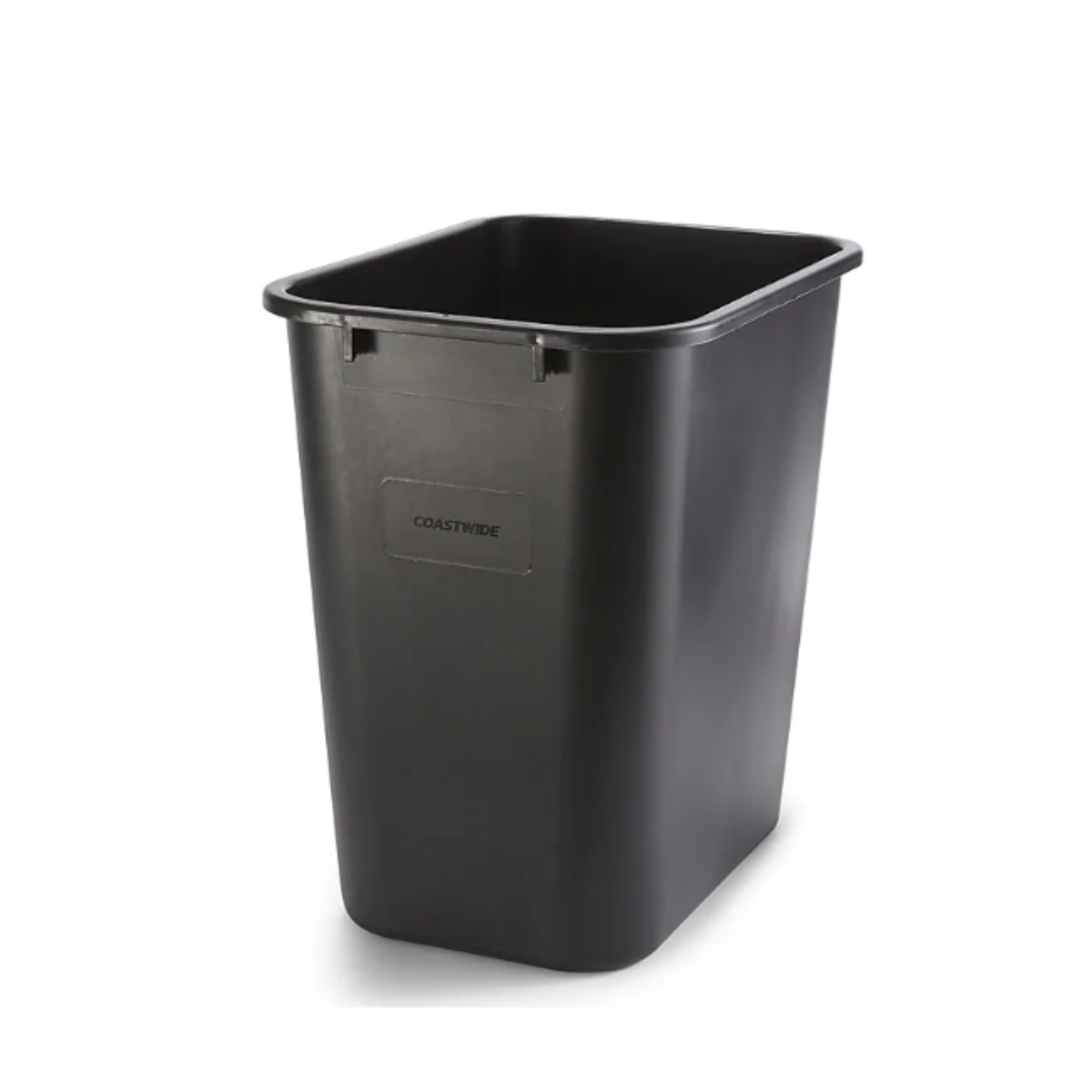 Coastwide Professional™ Indoor Trash Can Without Lid, Black Soft Molded Plastic, 7 Gallon