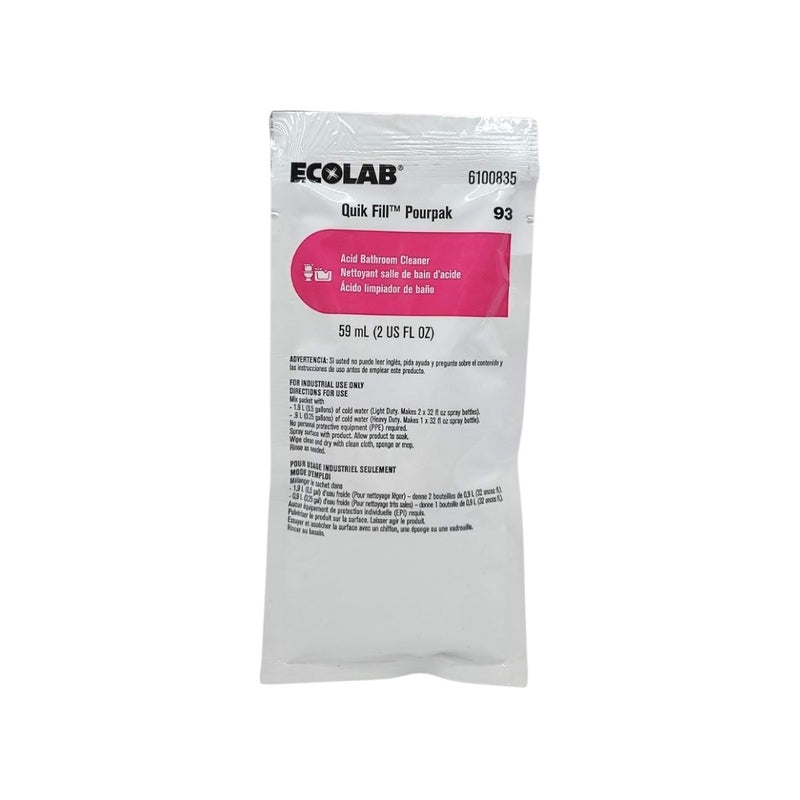EcoLab Pourpak | Acid Bathroom Cleaner | 2 oz.