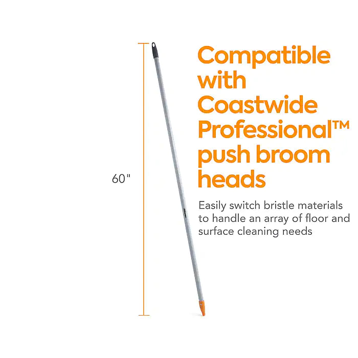 Coastwide Professional™ 60" Fiberglass Push Broom Handle, Threaded Nylon Tip