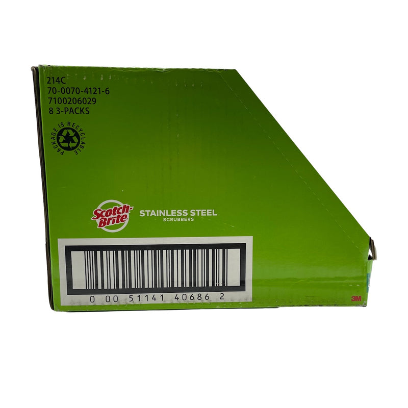 Scotch-Brite® Stainless Steel Scrubbing Pad, Case of 8 3/Packs